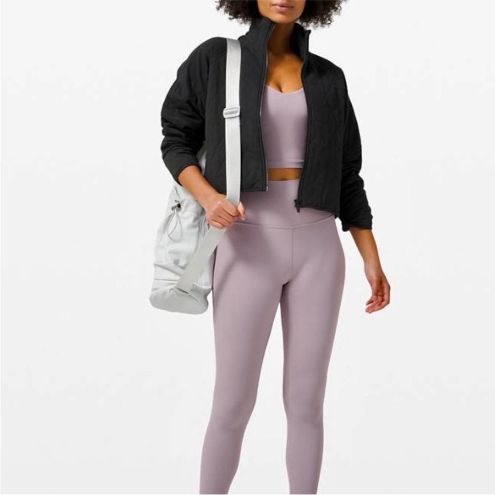 Lululemon Athletica black quilted calm bomber style thick everyday jacket - Picture 6 of 13
